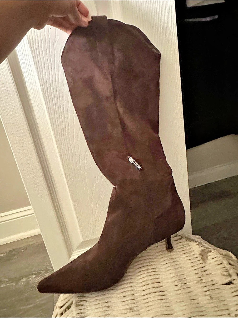 Brown Over-the-Knee Pointed-Toe Boots